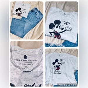 Mickey Mouse Junk Food Clothing Long crop tee
